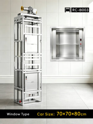 RC-B003 100kg 0.75kW Dumbwaiter Lift | 70x70x80cm Rear Counterweight