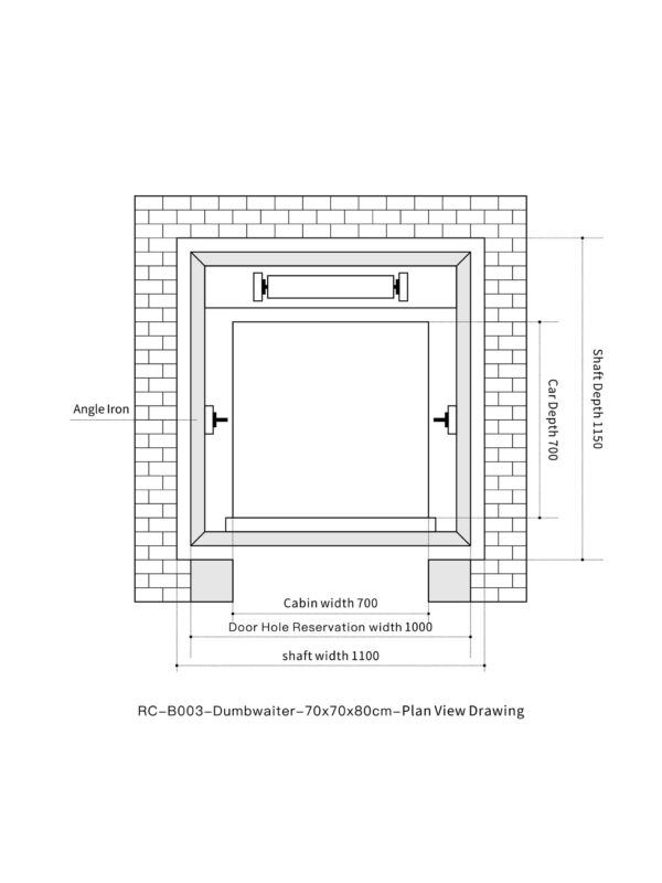 rc-b003-dumbwaiter-70x70x80cm-3 RC-B003 100kg 0.75kW Dumbwaiter Lift | 70x70x80cm Rear Counterweight