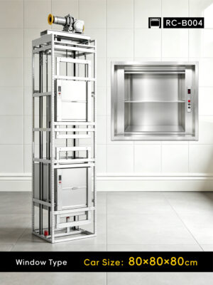 RC-B004 100kg 0.75kW Dumbwaiter Lift | 80x80x80cm Rear Counterweight