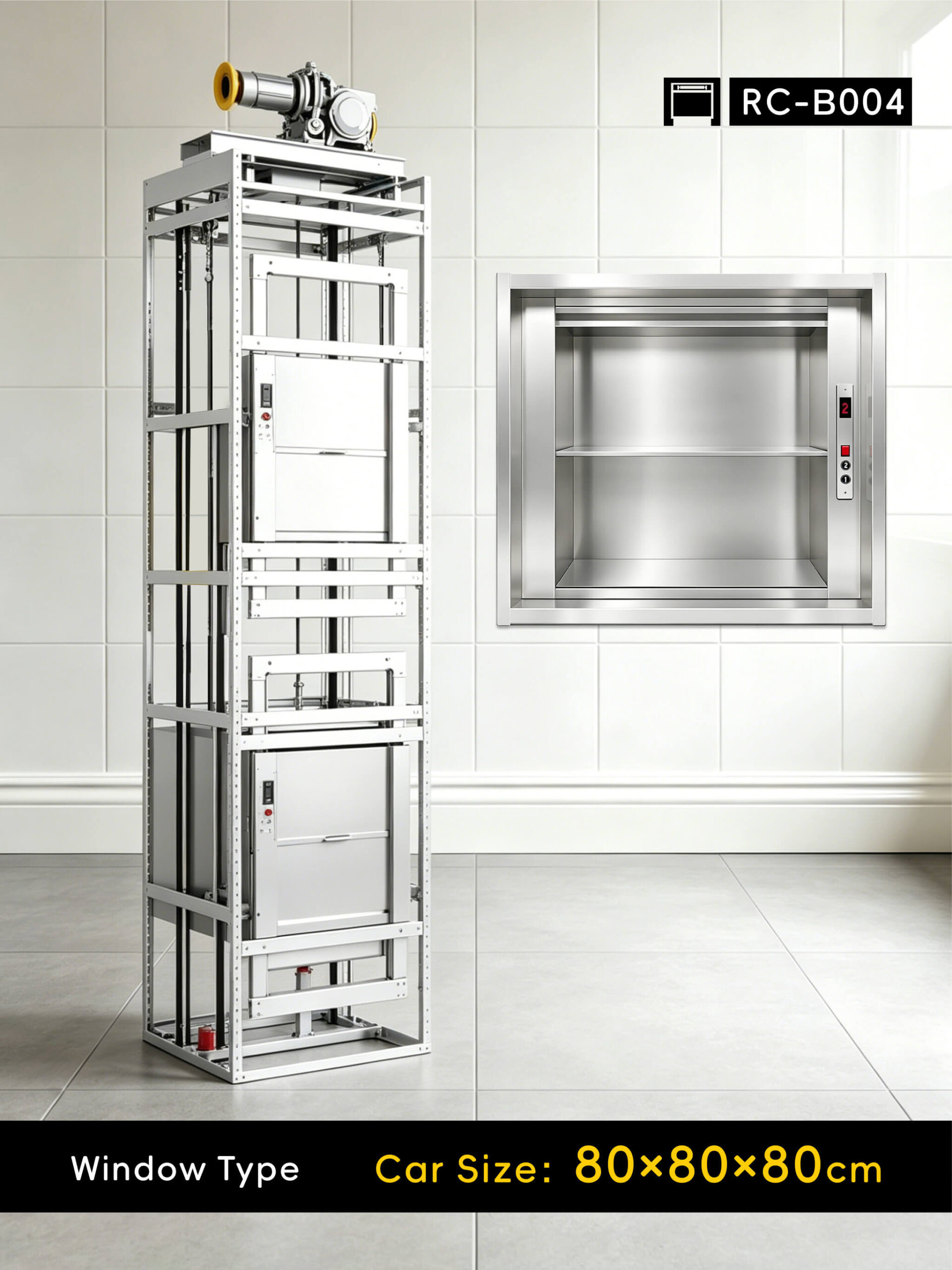 dumbwaiter 80x80x80cm rear counterweight RC-B004 100kg 0.75kW dumbwaiter lift