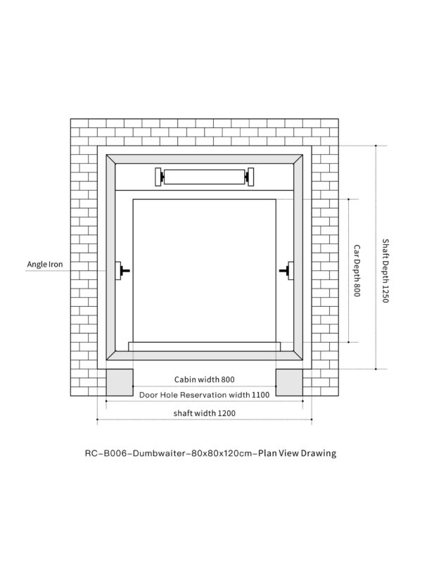 rc-b006-dumbwaiter-80x80x120cm-3 RC-B006 200kg 1.1kW Dumbwaiter Lift | 80x80x120cm Rear Counterweight