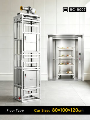 rc-b007-dumbwaiter-80x100x120cm-0 RC-B007 200kg 1.1kW Dumbwaiter Lift | 80×100×120cm Rear Counterweight