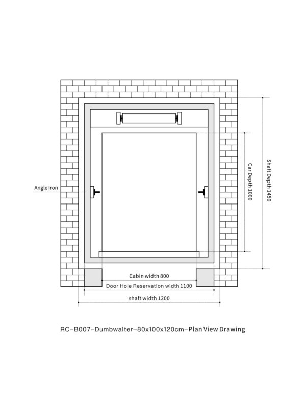 rc-b007-dumbwaiter-80x100x120cm-3 RC-B007 200kg 1.1kW Dumbwaiter Lift | 80×100×120cm Rear Counterweight