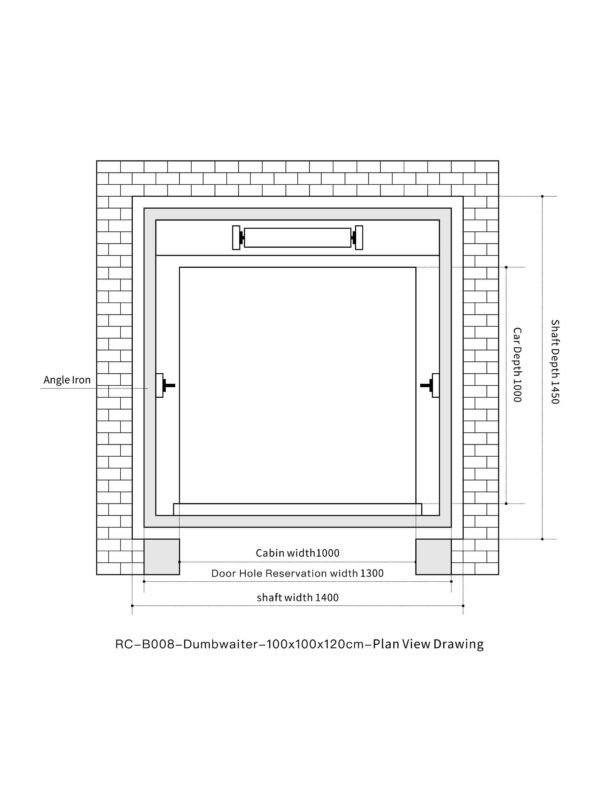 rc-b008-dumbwaiter-100x100x120cm-3 RC-B008 250kg 1.5kW Dumbwaiter Lift | 100x100x120cm Rear Counterweight