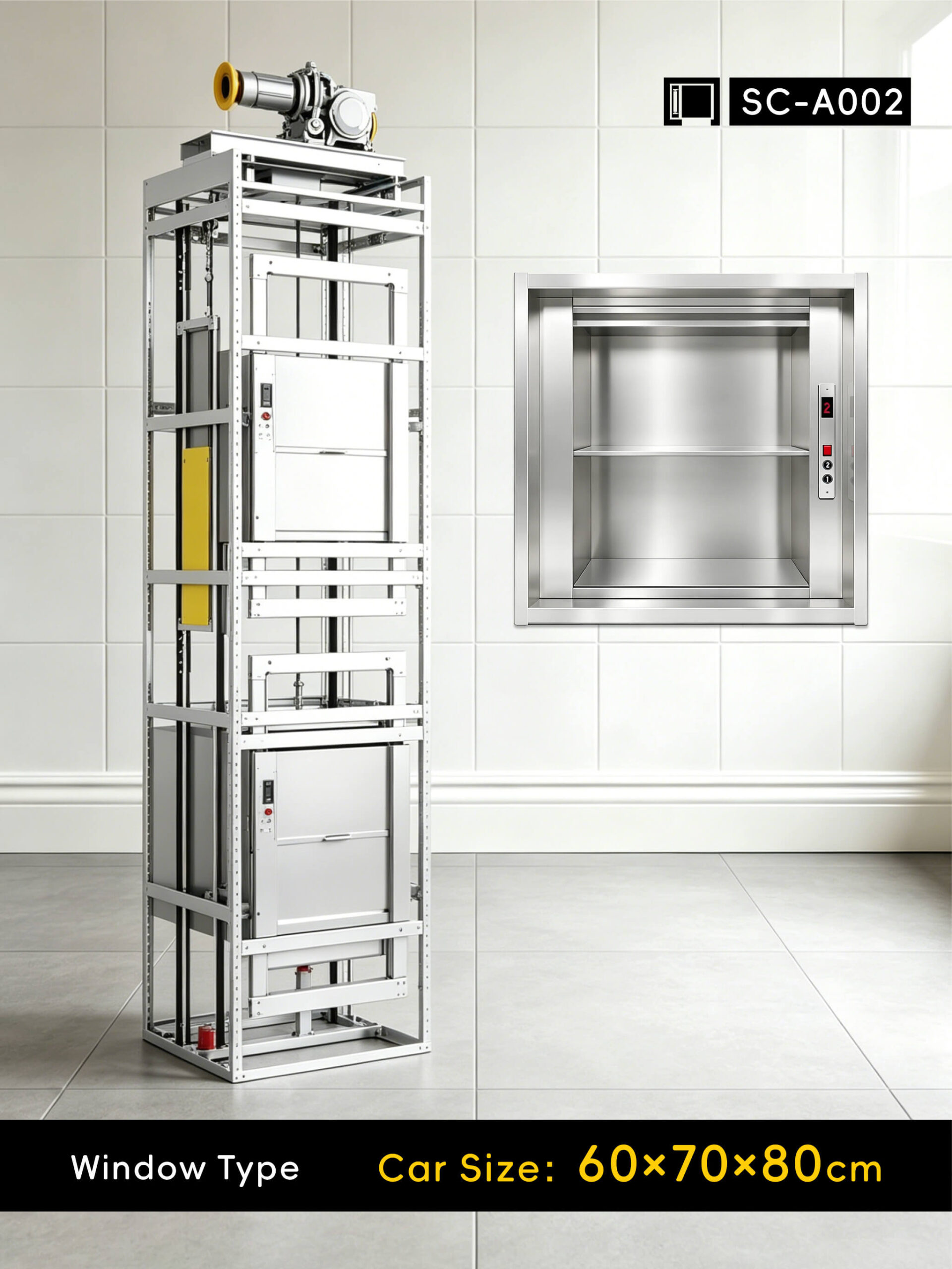 dumbwaiter 60x70x80cm side counterweight SC-A002 100kg 0.75kW dumbwaiter lift