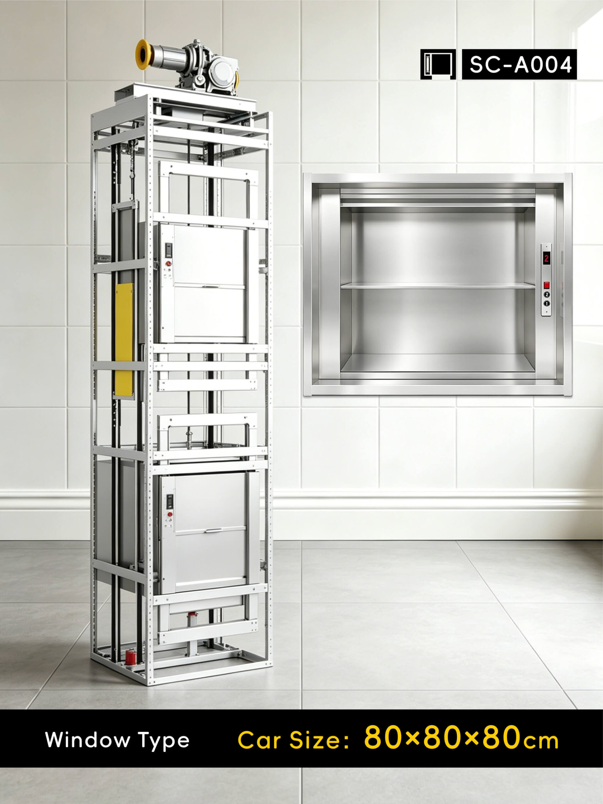 dumbwaiter 80x80x80cm side counterweight SC-A004 100kg 0.75kW dumbwaiter lift