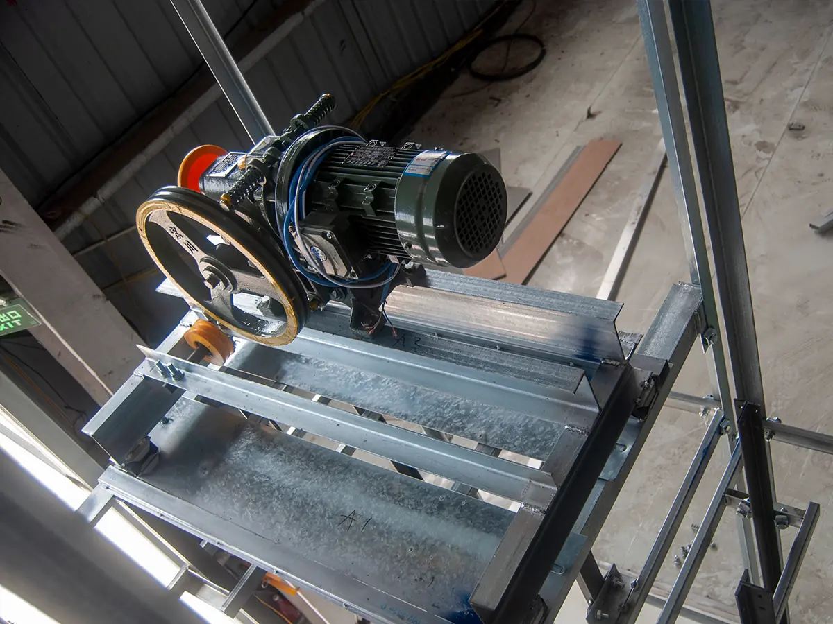 Professional dumbwaiter installation process with ServLifts technical support team