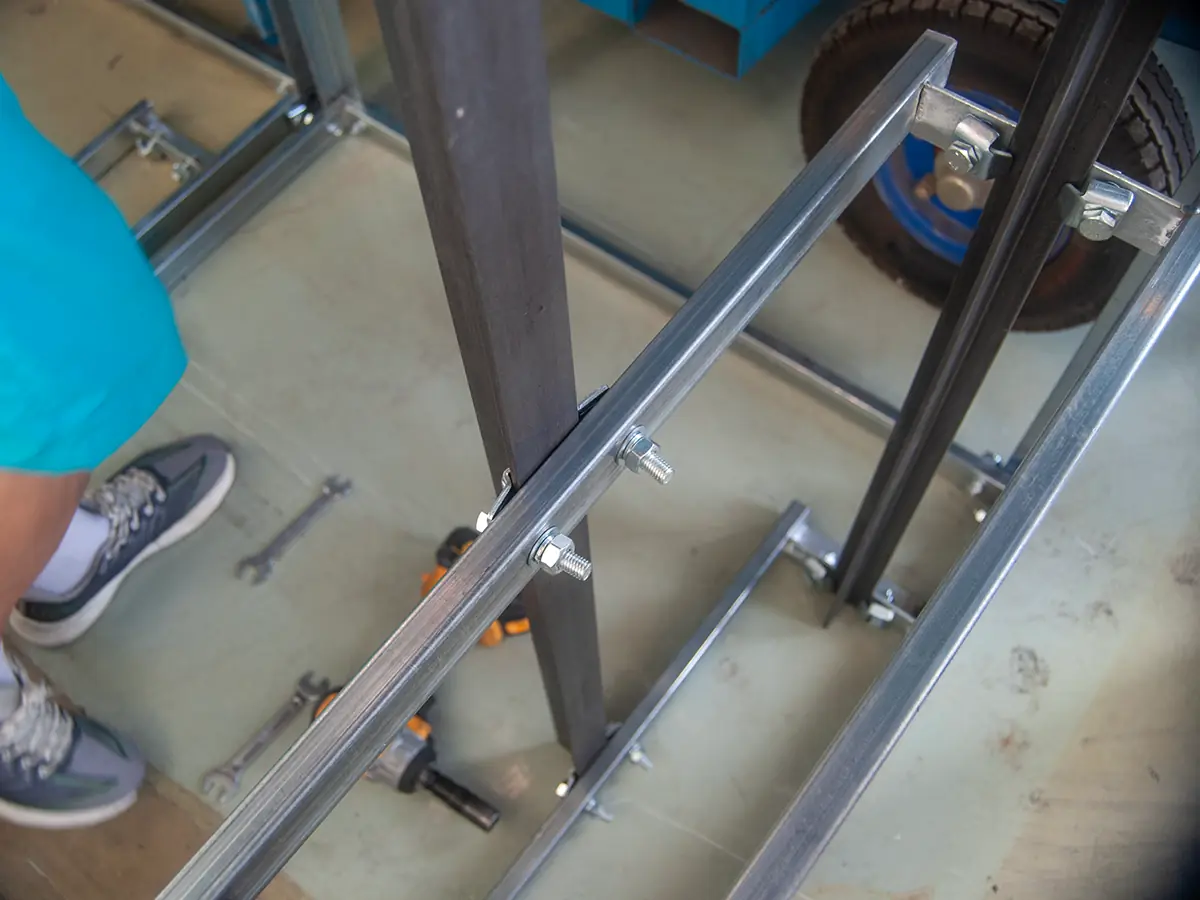 Stainless steel dumbwaiter car at the factory