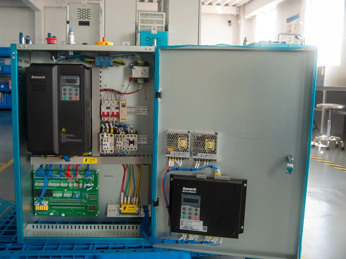 Dumbwaiter safety: door interlock and control cabinet on a food lift