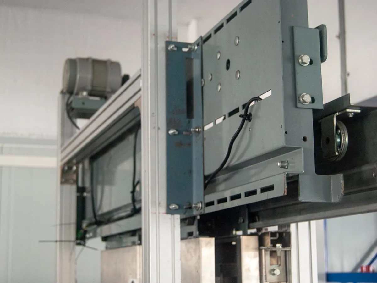 Hotel dumbwaiter load testing before shipment - ServLifts